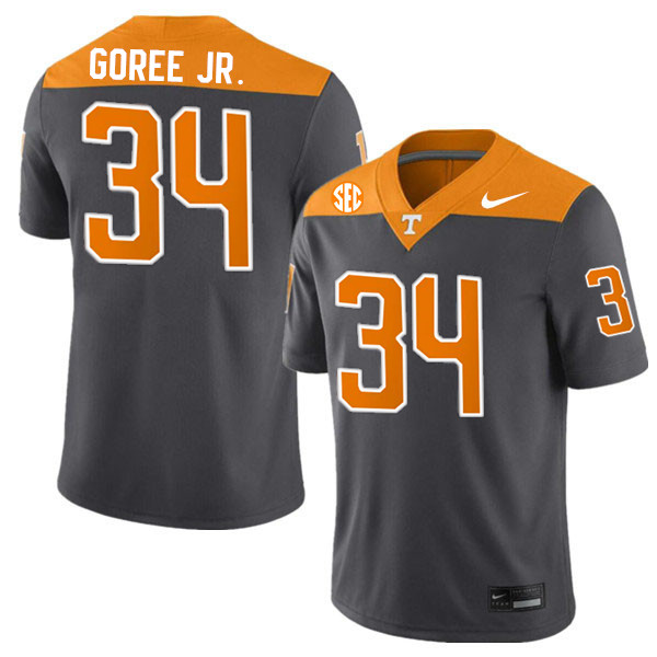 Men #34 Marcus Goree Jr. Tennessee Volunteers College Football Jerseys Stitched-Anthracite